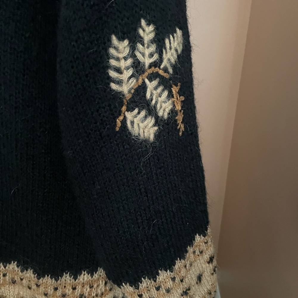 Vintage Susan Bristol Mohair & Satin Lined Embroidered Cardigan Tunic Sweater XL - Picture 7 of 8